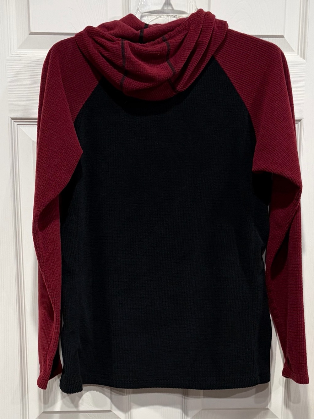 Melanzana Women’s Medium Micro Grid Hoodie Black Dark Red Jacket GUC Microgrid - Picture 3 of 7